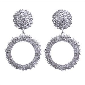 Large trendy earring silver new these measure 3 inches long